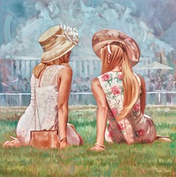 Rose Dress Ascot by Mark Spain - Original Painting on Stretched Canvas sized 24x24 inches. Available from Whitewall Galleries